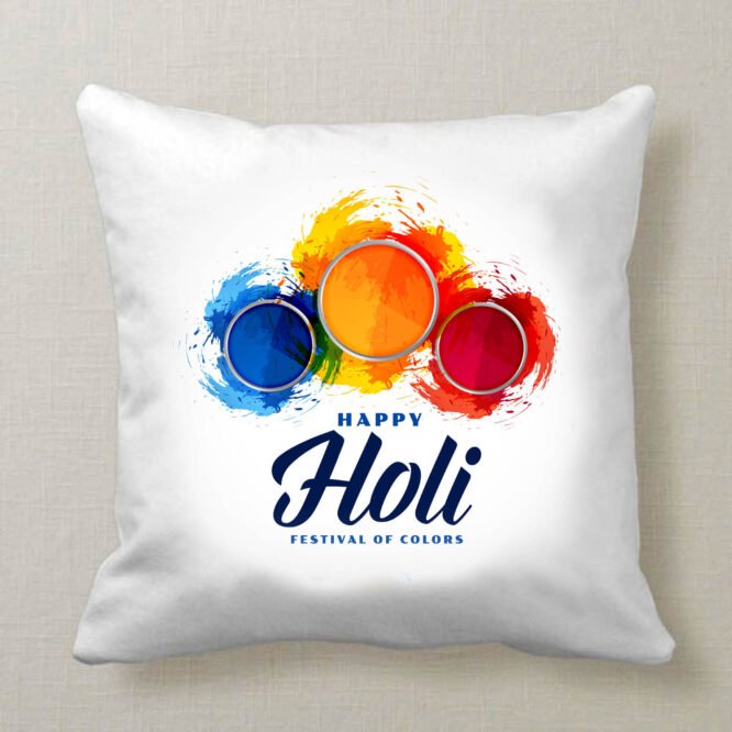 Happy Holi Printed Cushion Cover